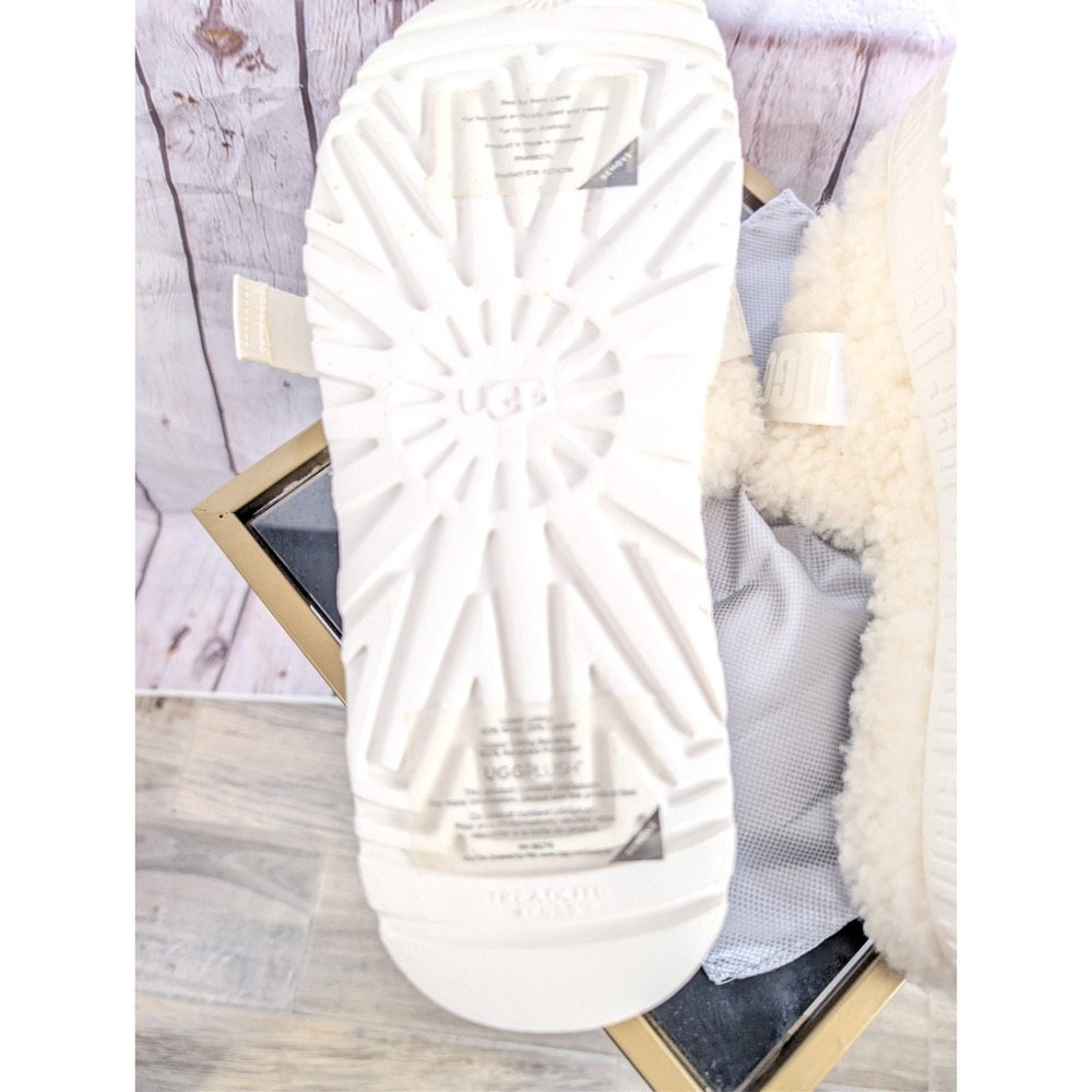 UGG Fluffita Slippers - Women's -White- Size 10 - Picture 6 of 13